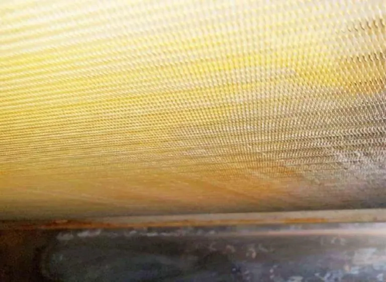 HVAC coil surface during inspection