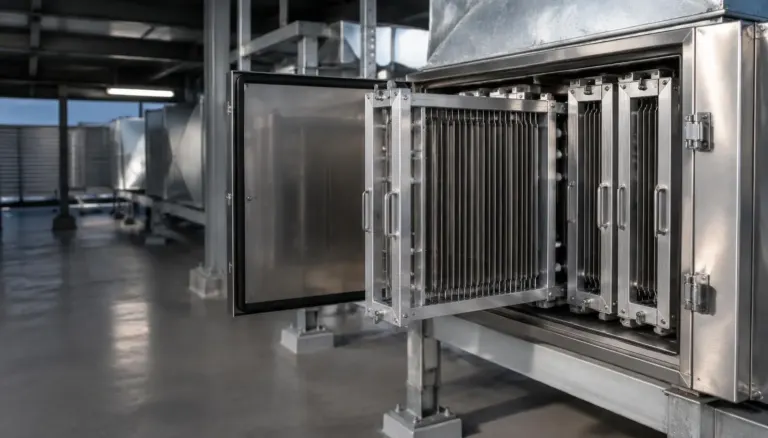 Kitchen exhaust electrostatic unit with removable collector cells